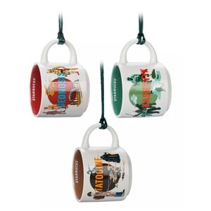 Disney Parks Tatooine Kashyyyk Geonosis Starbucks Mug Ornament Set Star Wars New